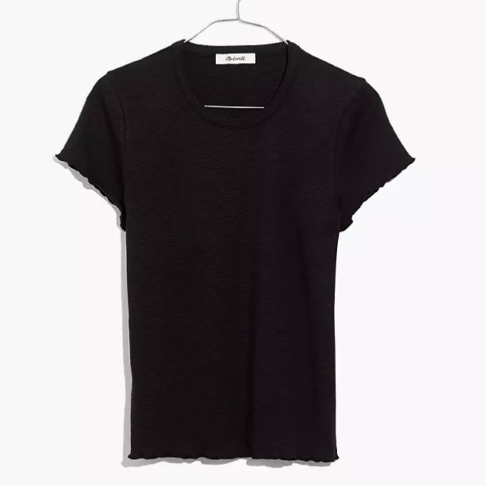 Madewell Baby Tee Lettuce Edge Black XS